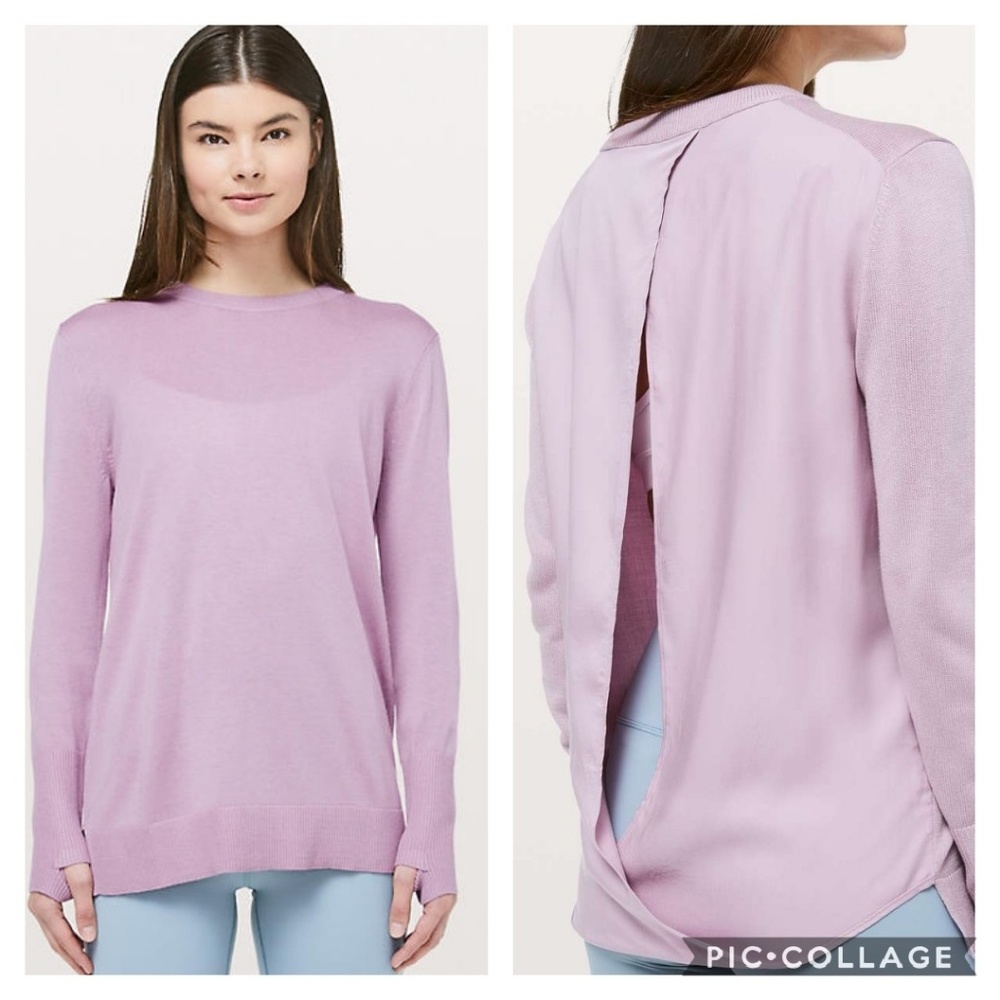 Lululemon lavendar still at ease open back sweater - Picture 1 of 1